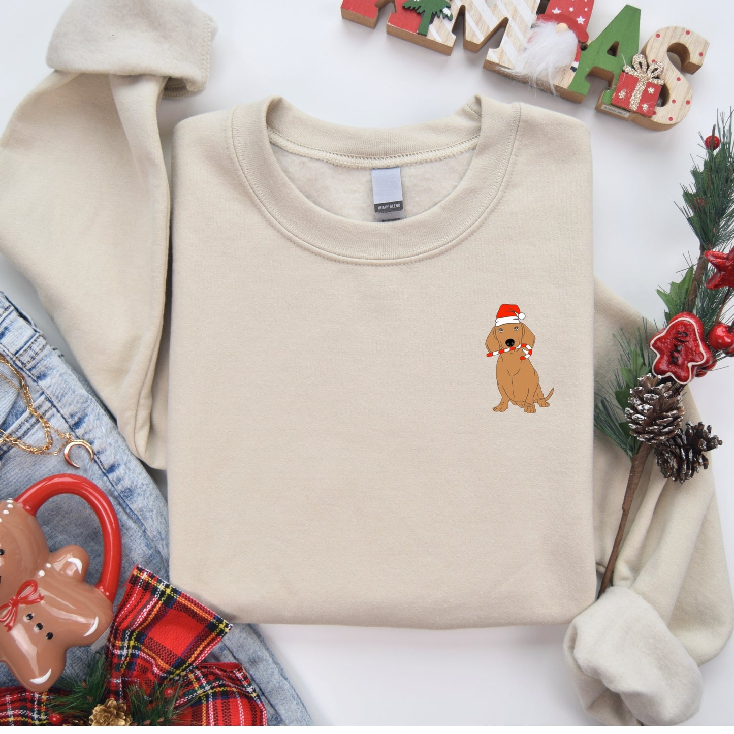 Embroidered Christmas Santa Dog Sweater