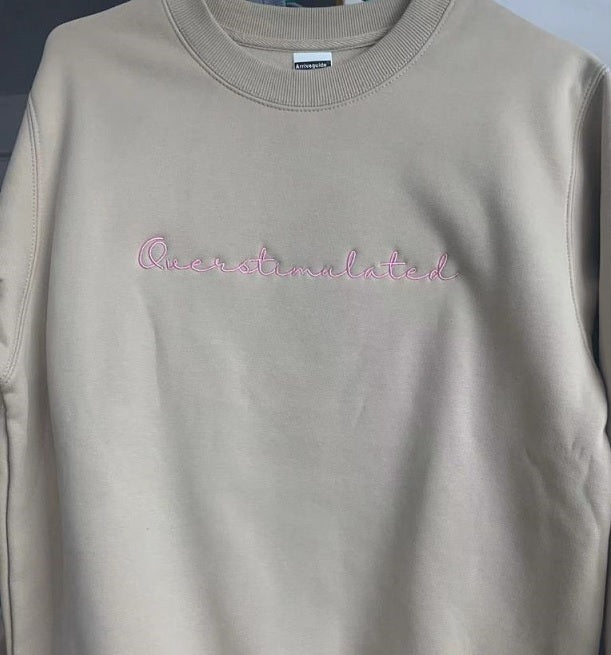 custom embroidered text sweater