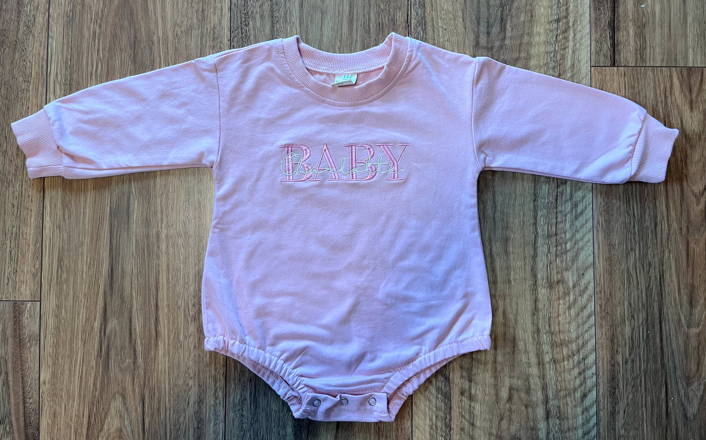 Embroidered Baby Name Onesie Announcement Onesie