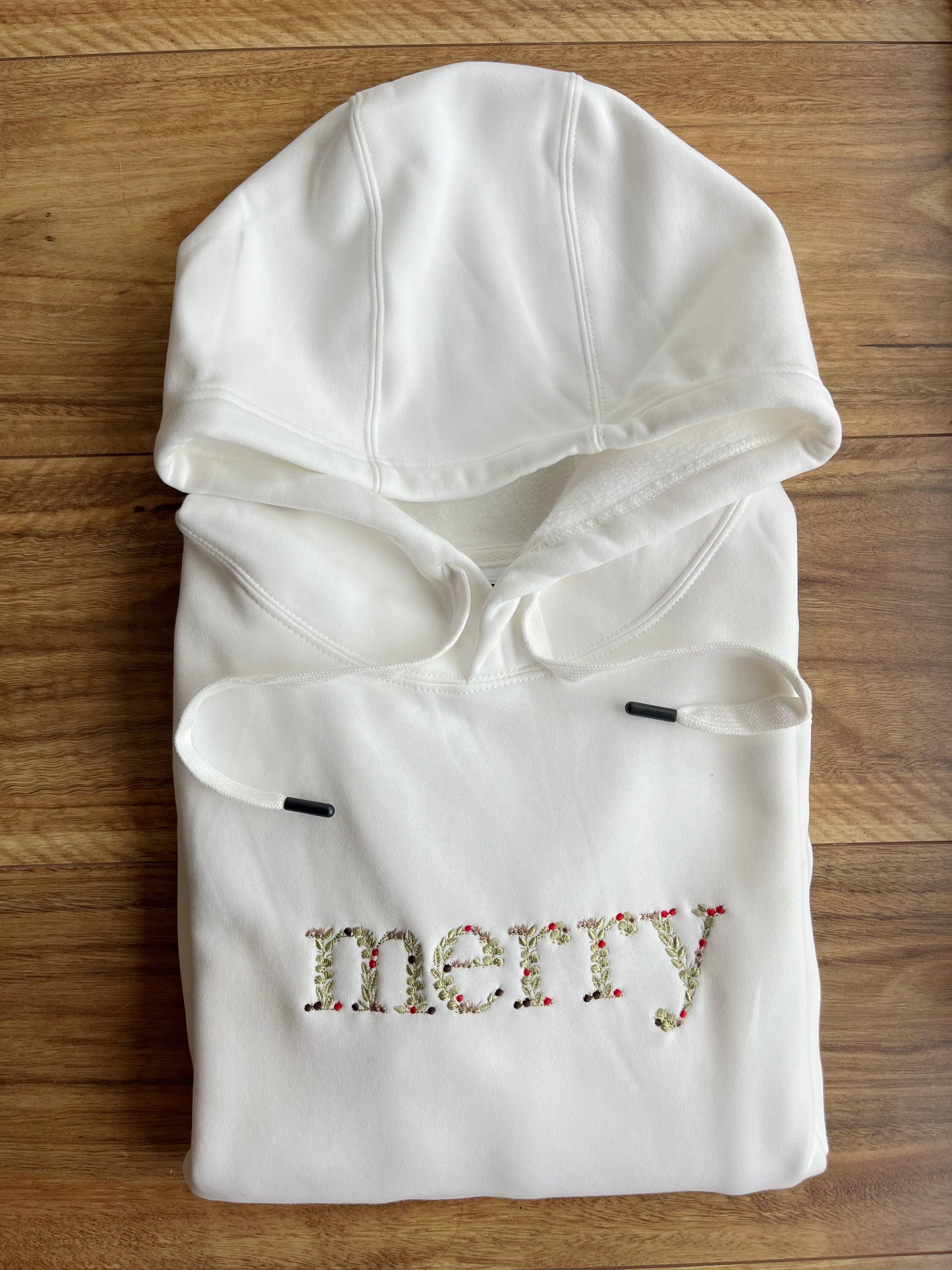 embroidered merry christmas sweatshirt