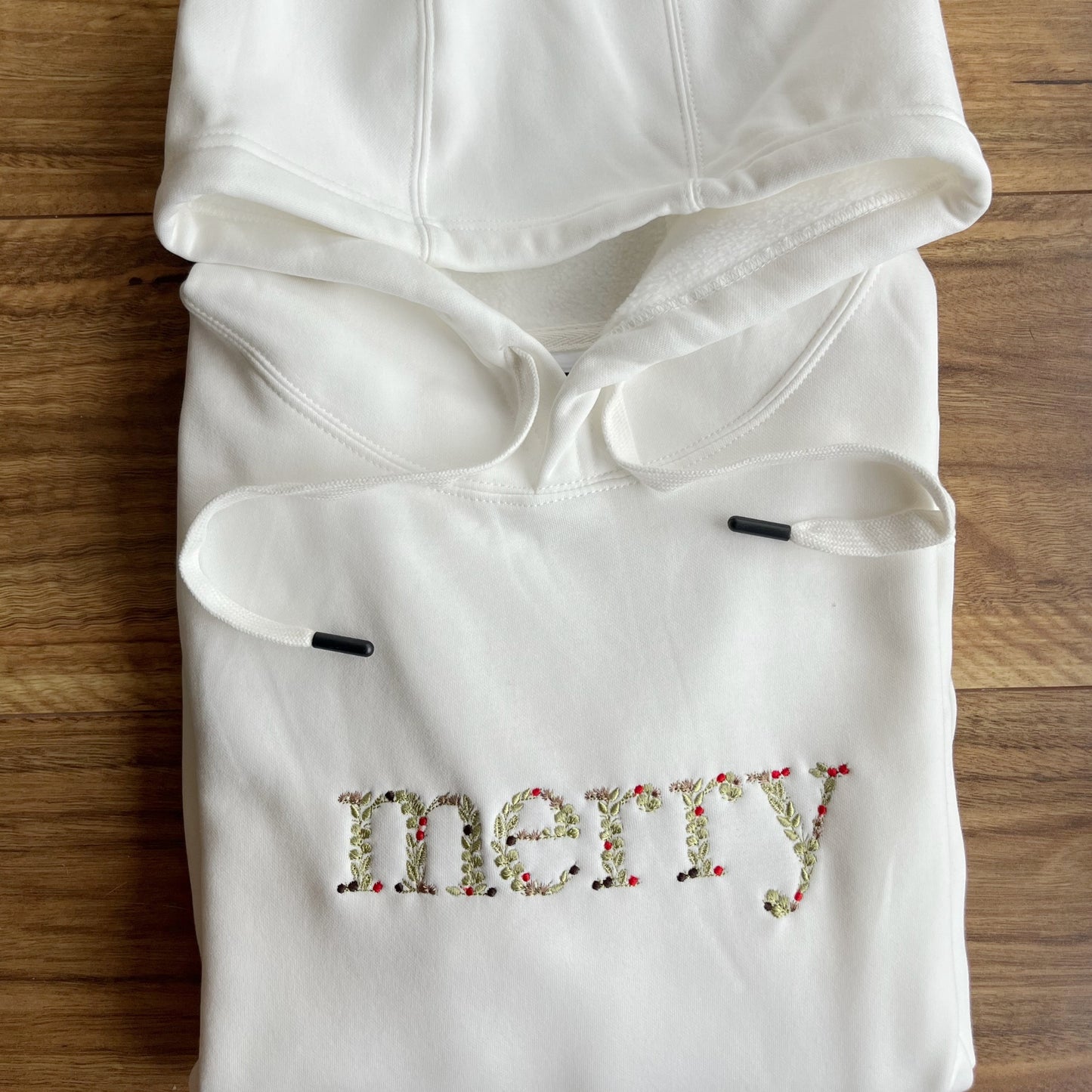 embroidered merry christmas sweatshirt