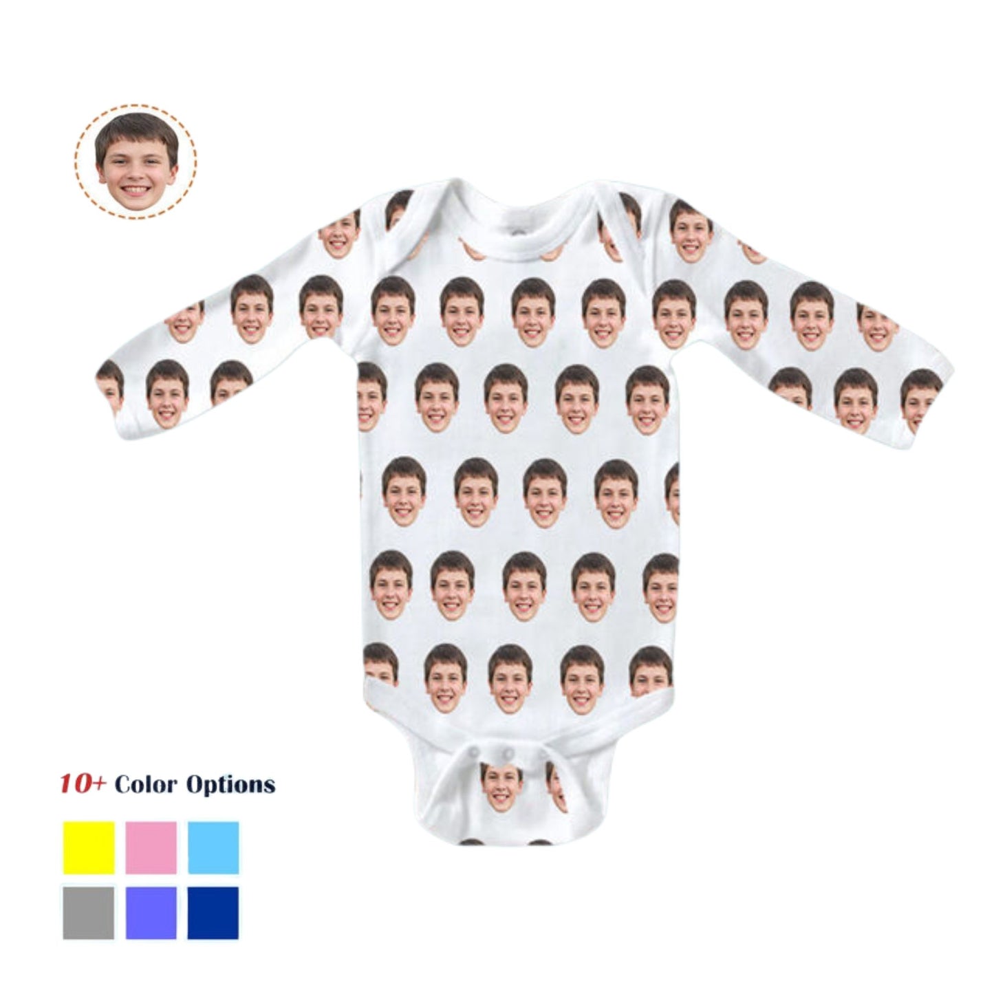 Custom Photo Baby One Piece Long Sleeve