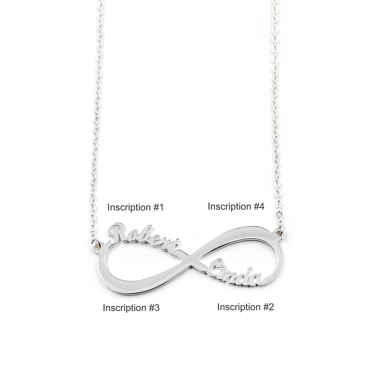 custom two names eternity necklace
