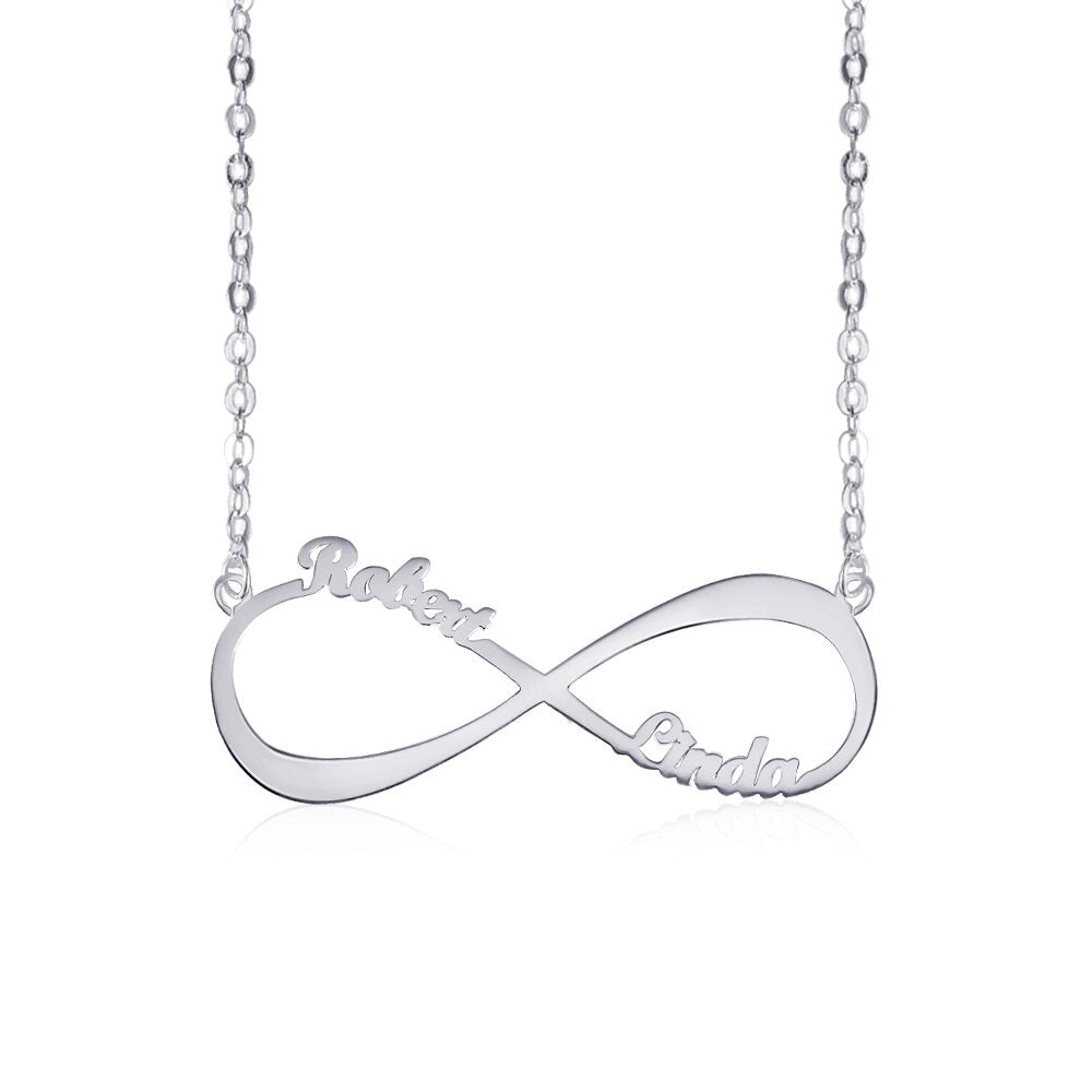 custom two names eternity necklace