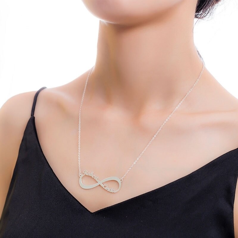 custom two names eternity necklace