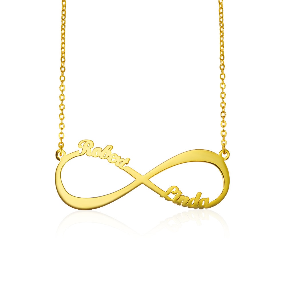 custom two names eternity necklace