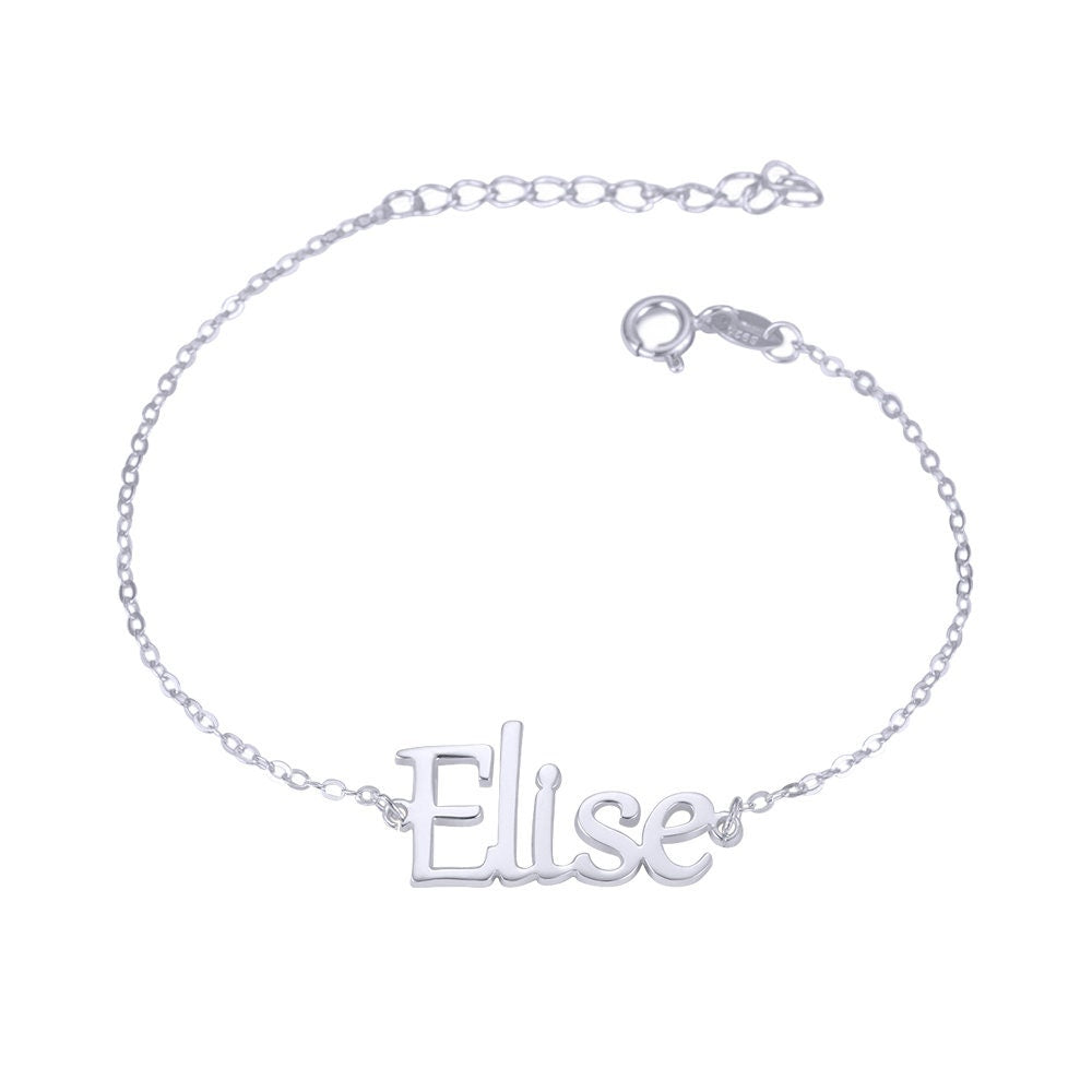 silver name bracelet
