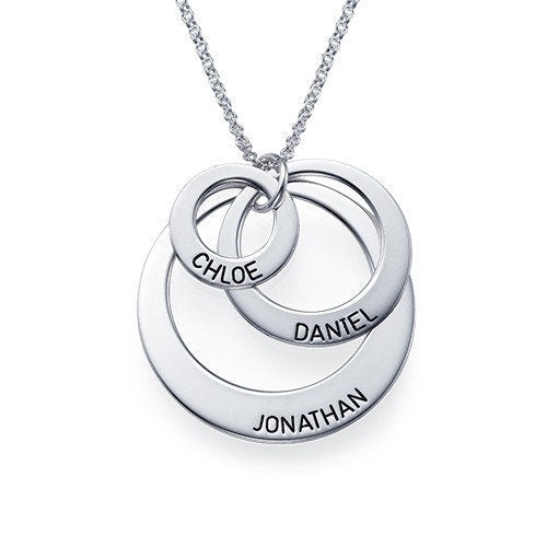 Custom Name Disc Necklace 925 Sterling Silver