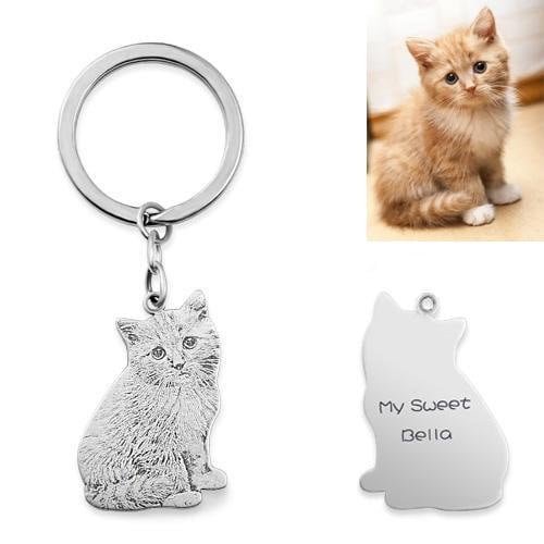 custom pet dot cat keychain