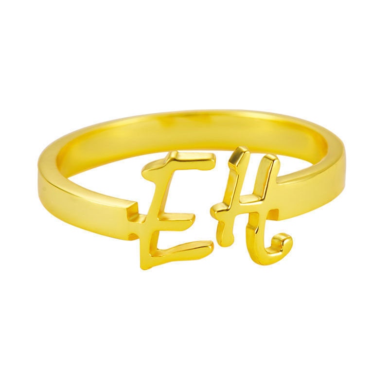 custom initial ring silver