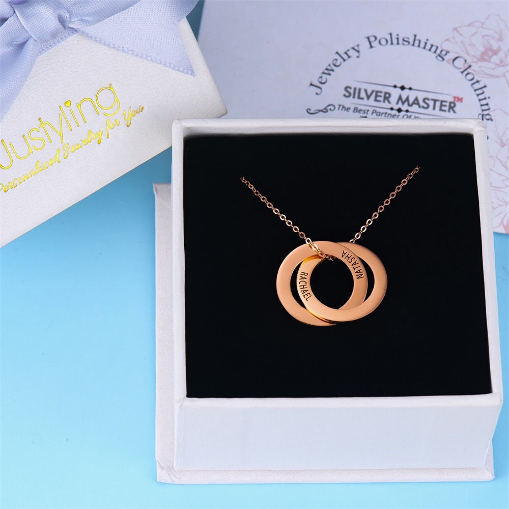 custom name engraved ring necklace