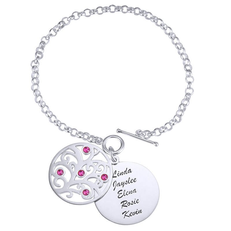 custom name tag bracelet birthstone