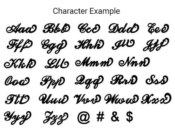 custom name handwritten bracelet font