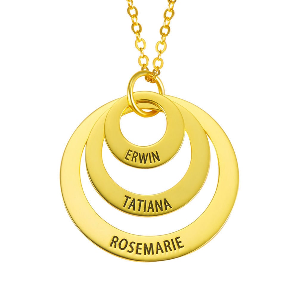 Custom Name Disc Necklace 925 Sterling Silver