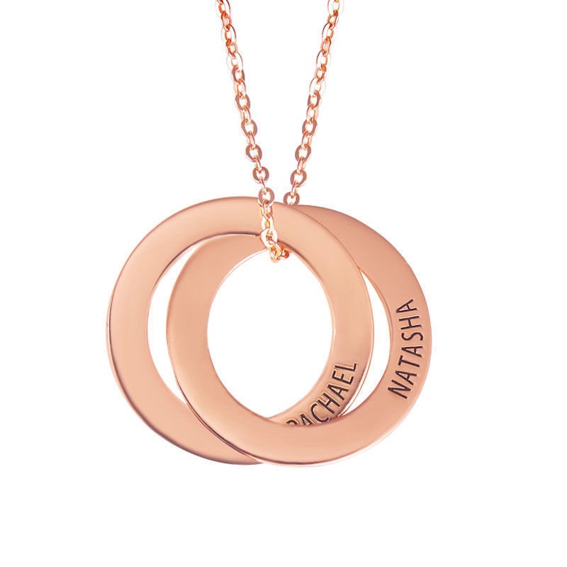 custom name engraved ring necklace