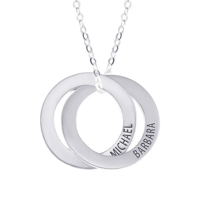 custom name engraved ring necklace