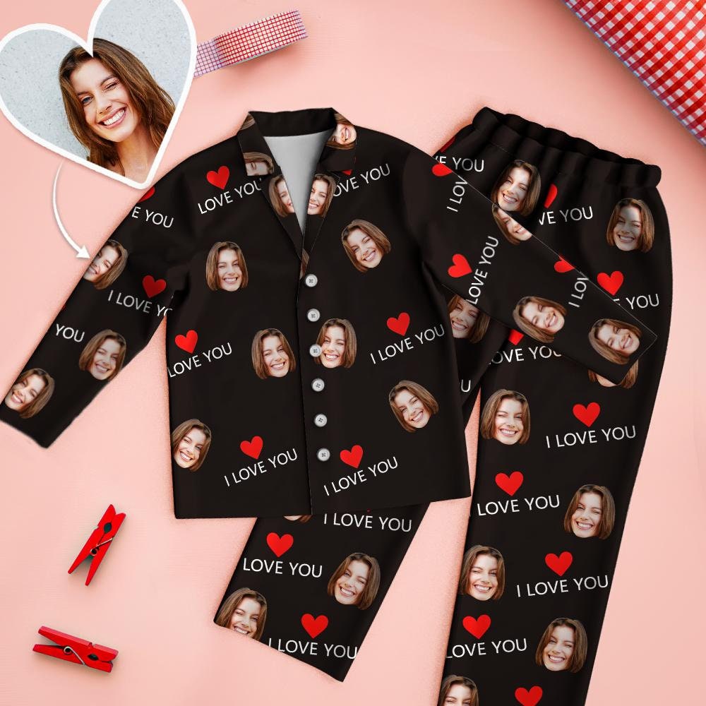 custom photo pajama set I Love You