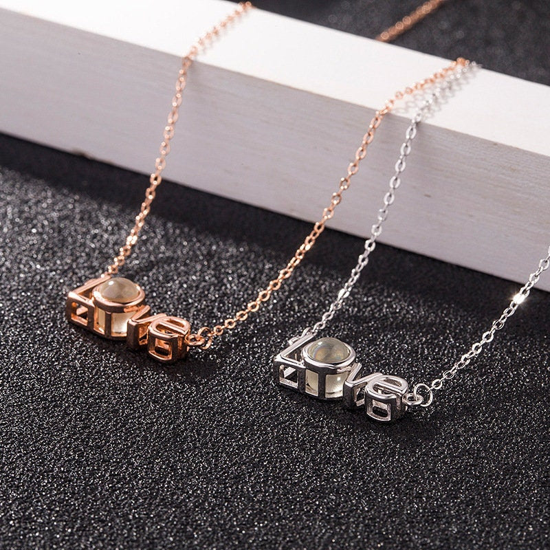 Custom Photo Projection Love Necklace