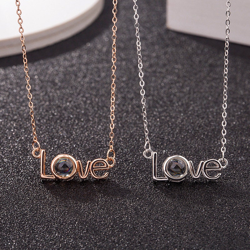 Custom Photo Projection Love Necklace