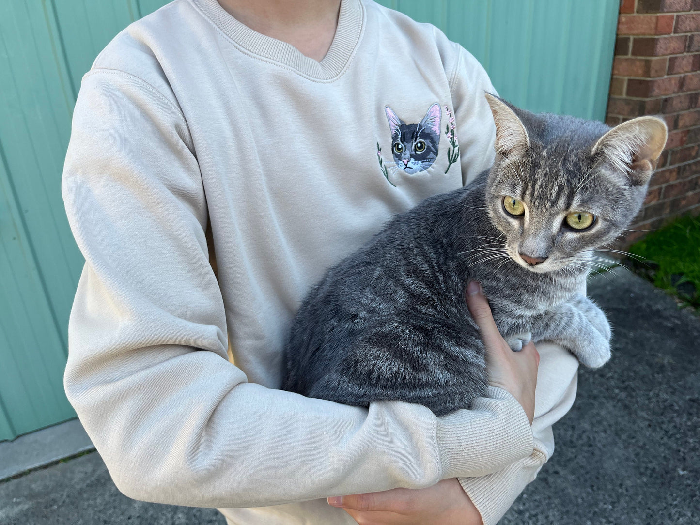 Kids Custom Pet Photo Embroidered Sweatshirt Tshirt Hoodie