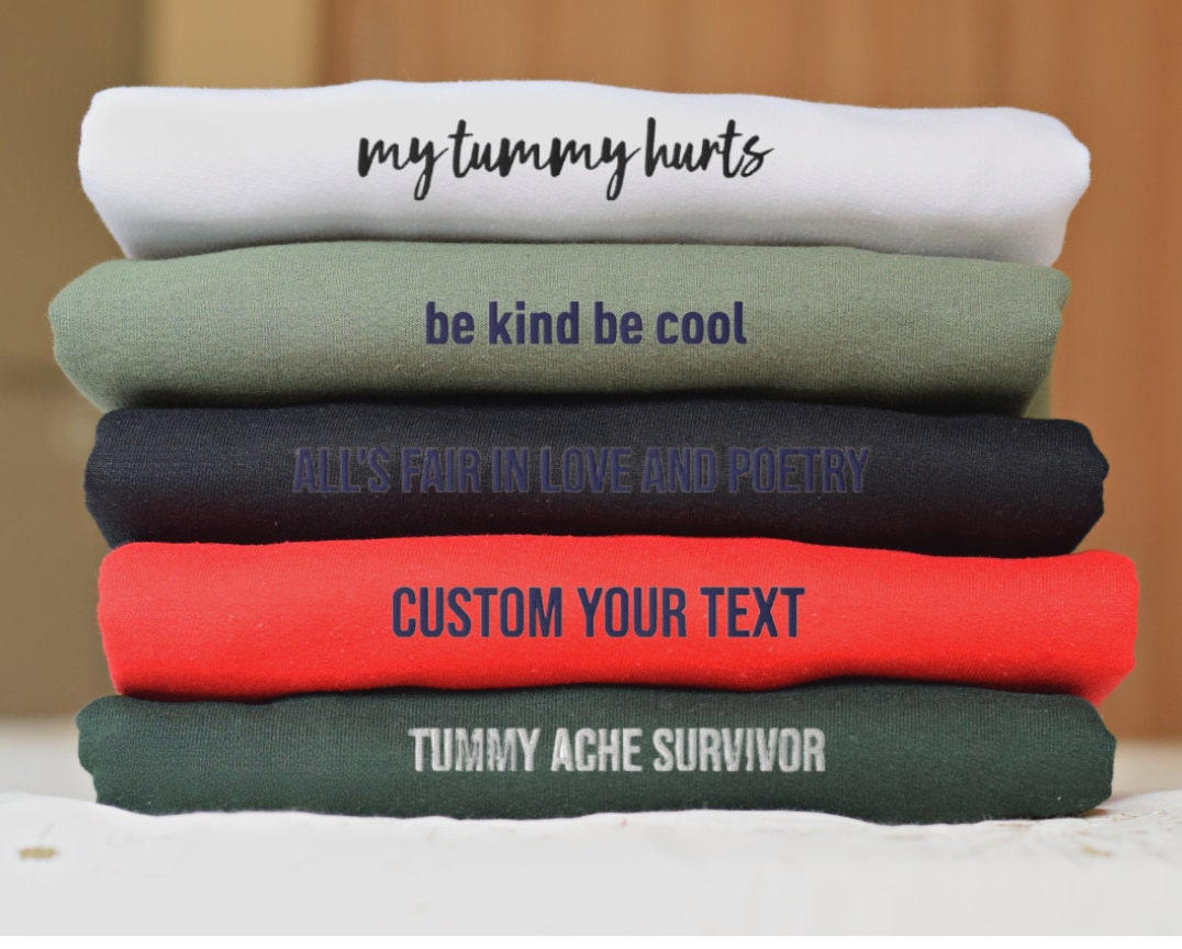 custom embroidered text sweater