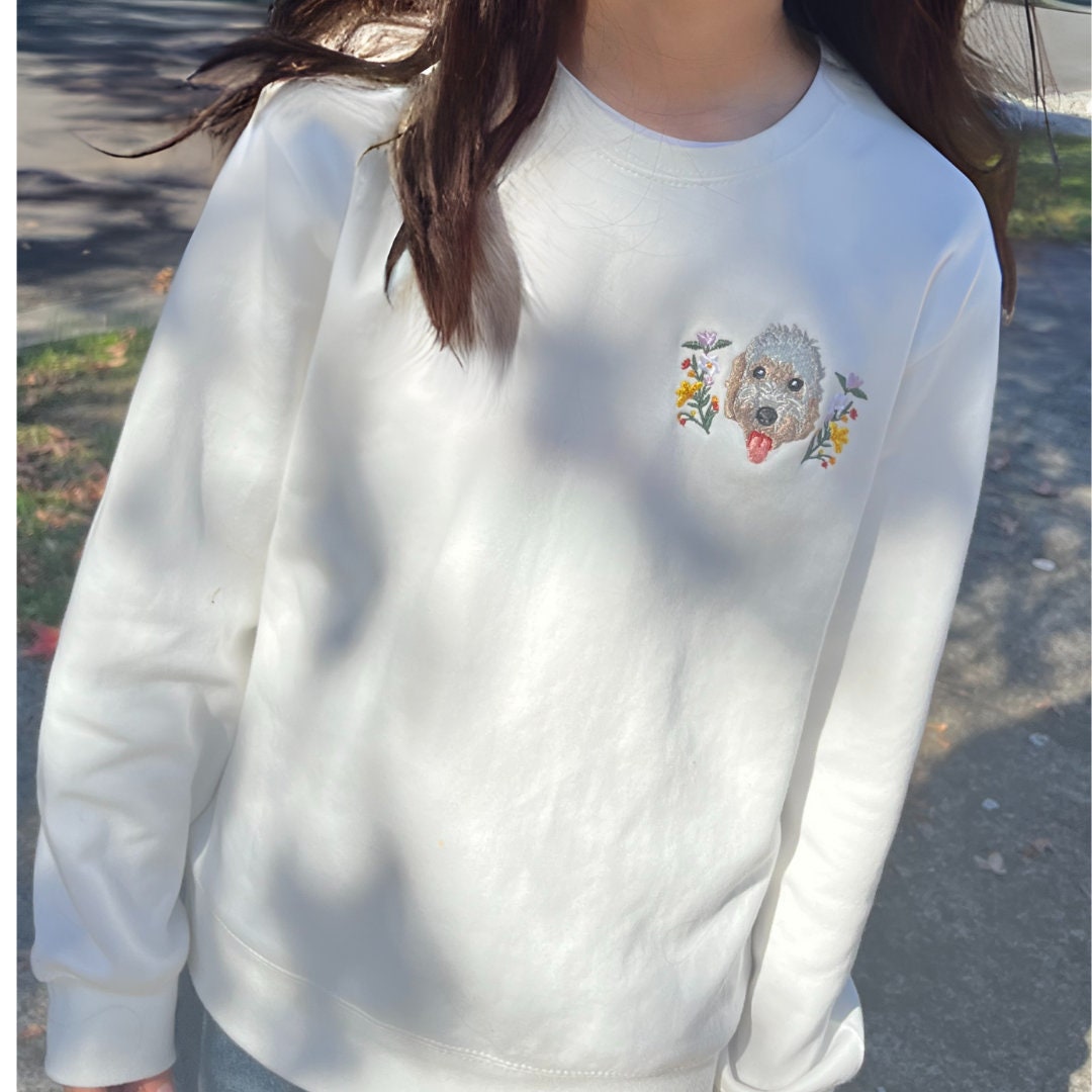 Kids Custom Pet Photo Embroidered Sweatshirt Tshirt Hoodie