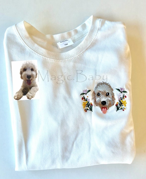 Kids Custom Pet Photo Embroidered Sweatshirt Tshirt Hoodie