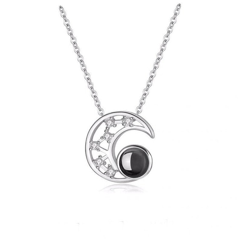 Custom Moon Photo Projection Necklace