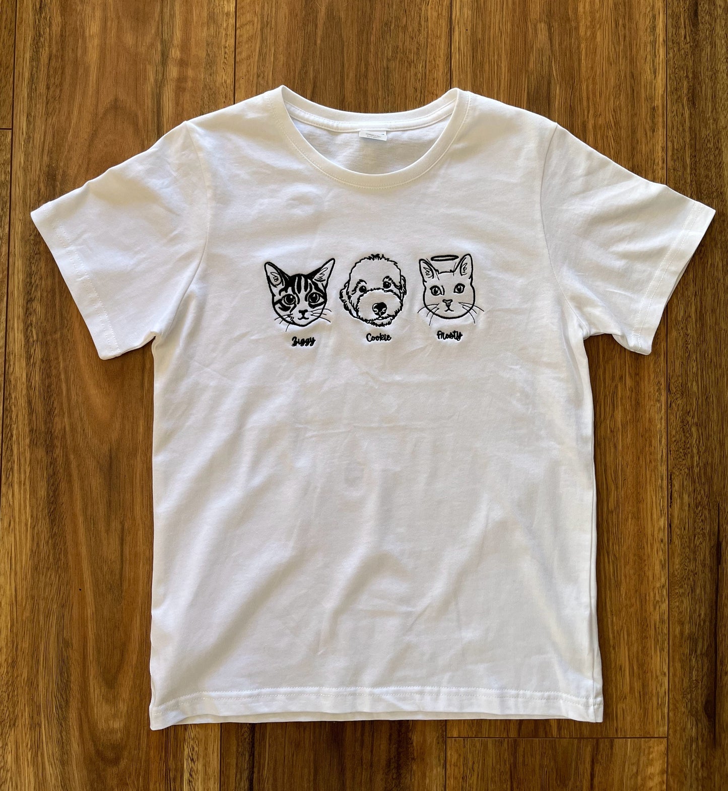 custom embroidered pet outline tshirt