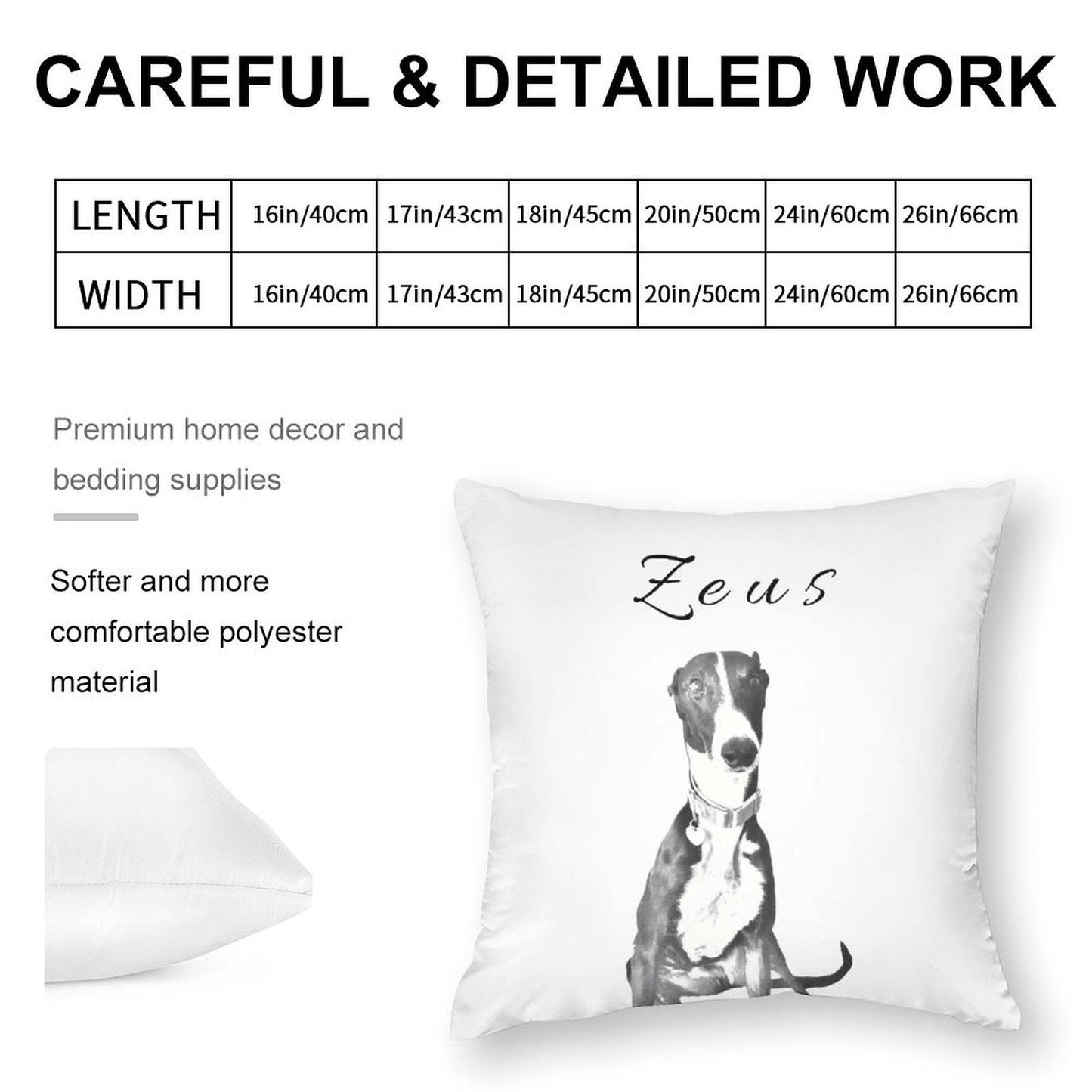 Custom Pet Sketch Art Cushion Pillow Cover Double Sided