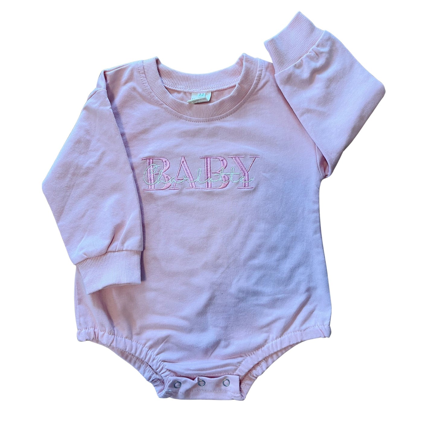 Embroidered Baby Name Onesie Announcement Onesie