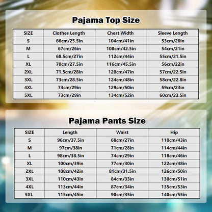 pajama size chart