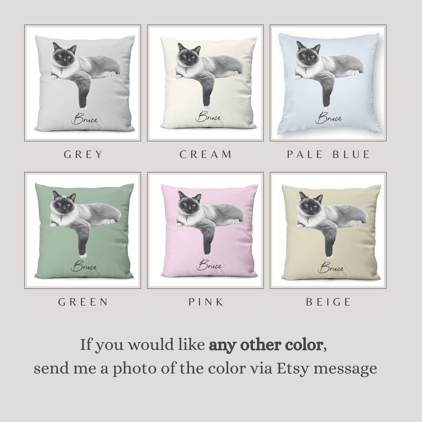 Custom Pet Portrait Pillow Cushion Cover