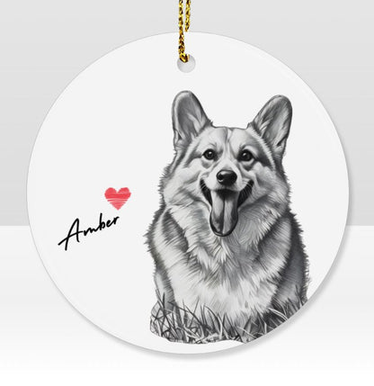 Custom Pet Photo Double Sided Ceramic Christmas Ornament