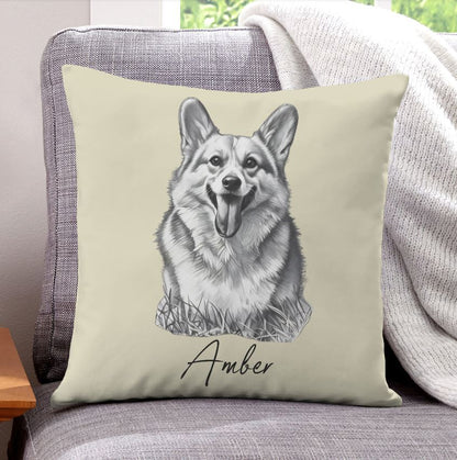 Custom Pet Portrait Pillow Cushion Cover