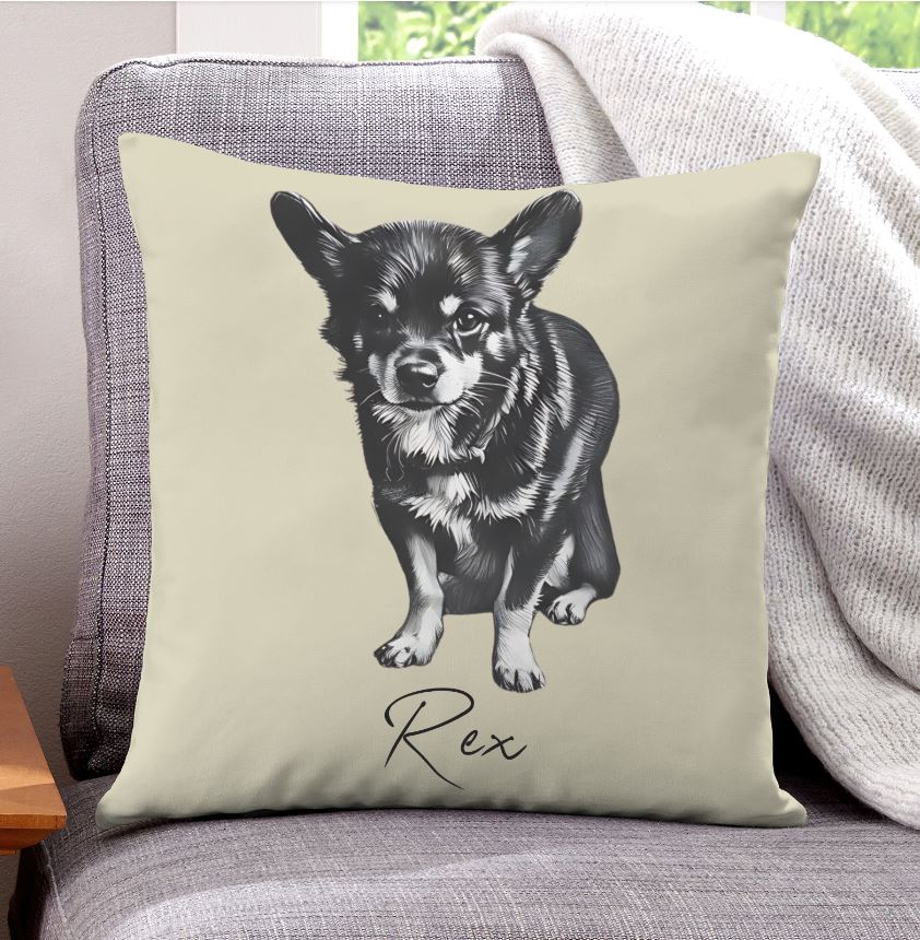 Custom Pet Portrait Pillow Cushion Cover