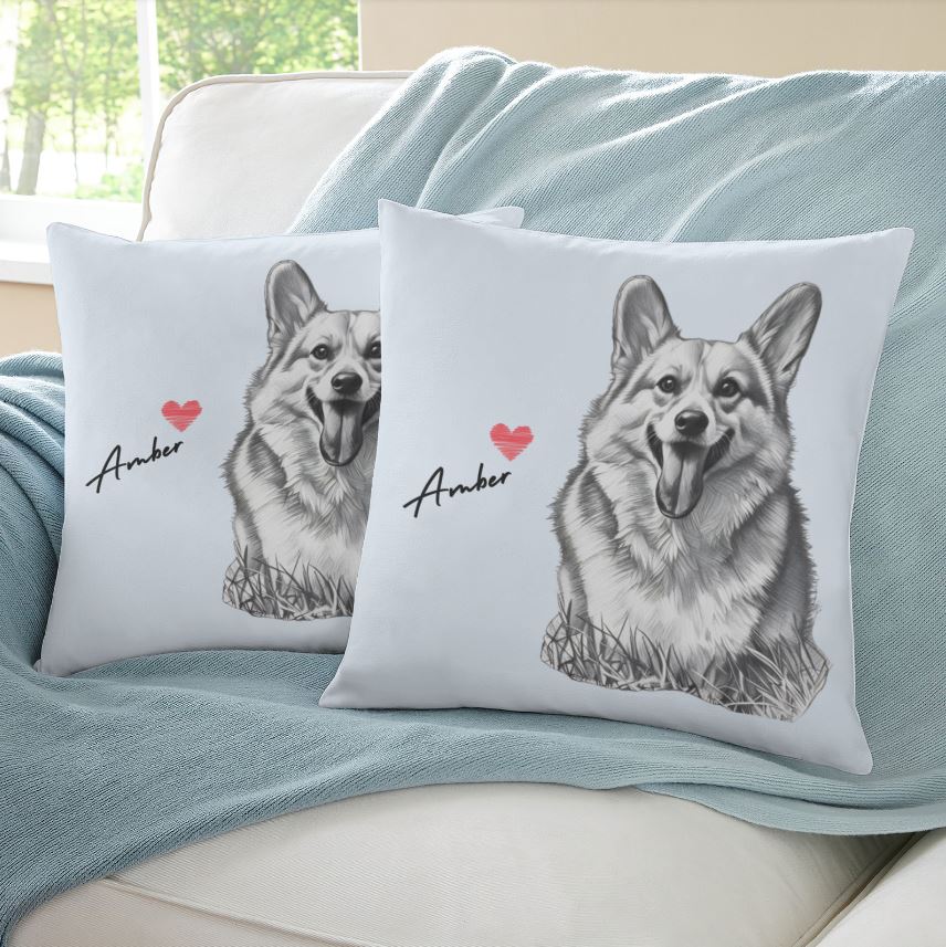 Custom Pet Portrait Pillow Cushion Cover