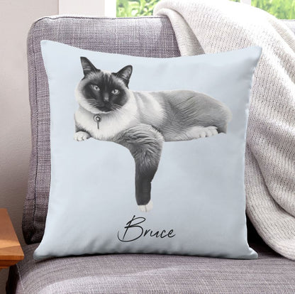 Custom Pet Portrait Pillow Cushion Cover