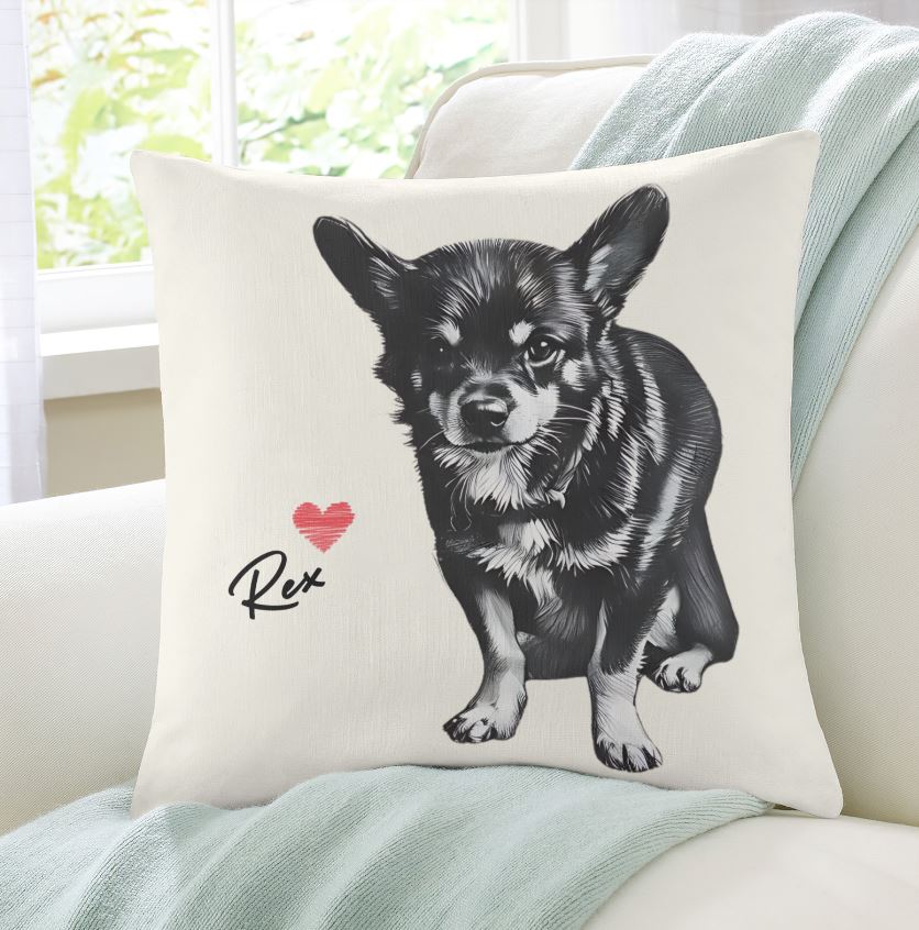 Custom Pet Portrait Pillow Cushion Cover