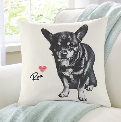 Custom Pet Portrait Pillow Cushion Cover