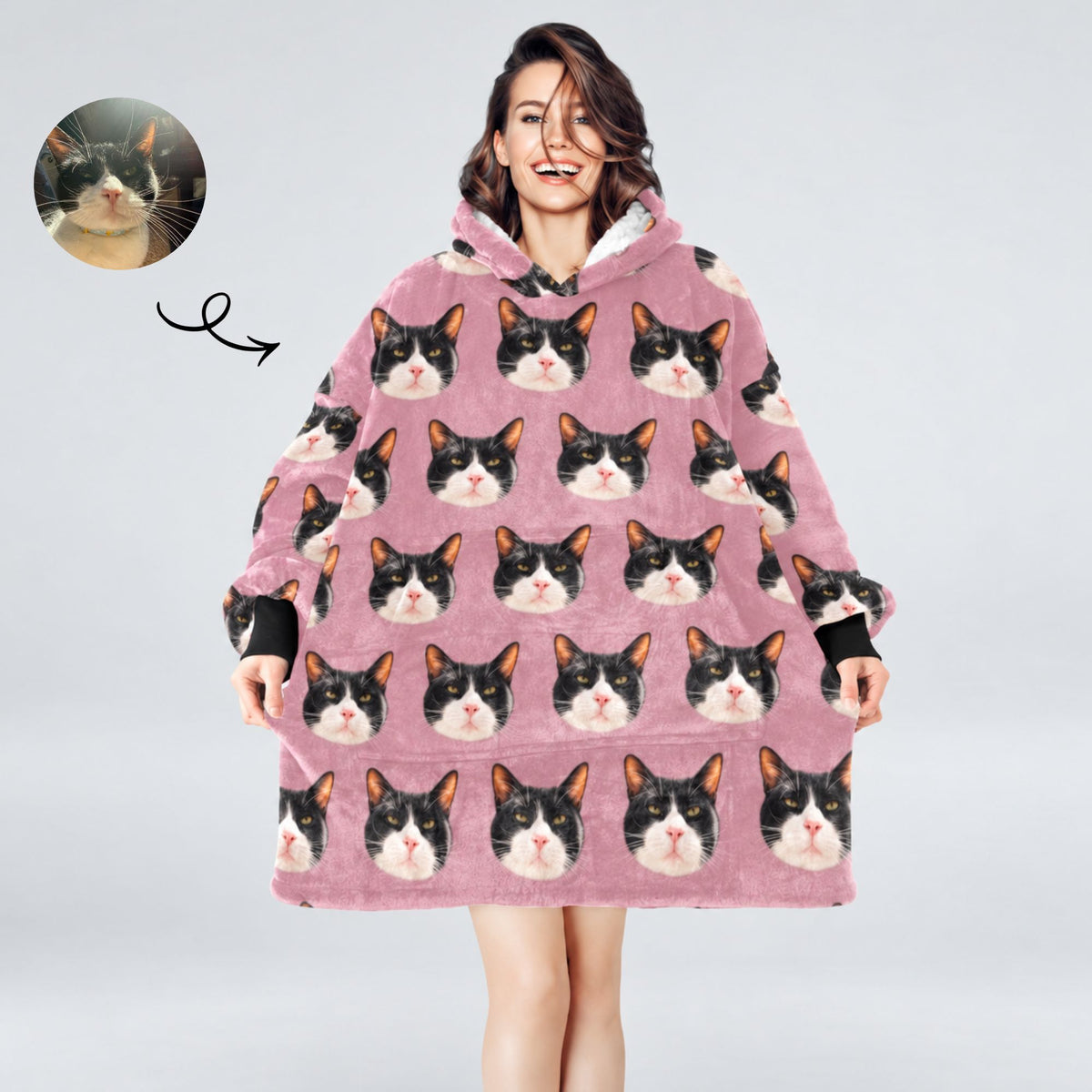 Personalised Pet Photo Wearable Blanket Hoodie
