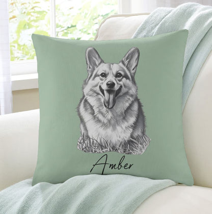 Custom Pet Portrait Pillow Cushion Cover