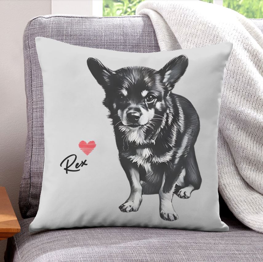 Custom Pet Portrait Pillow Cushion Cover