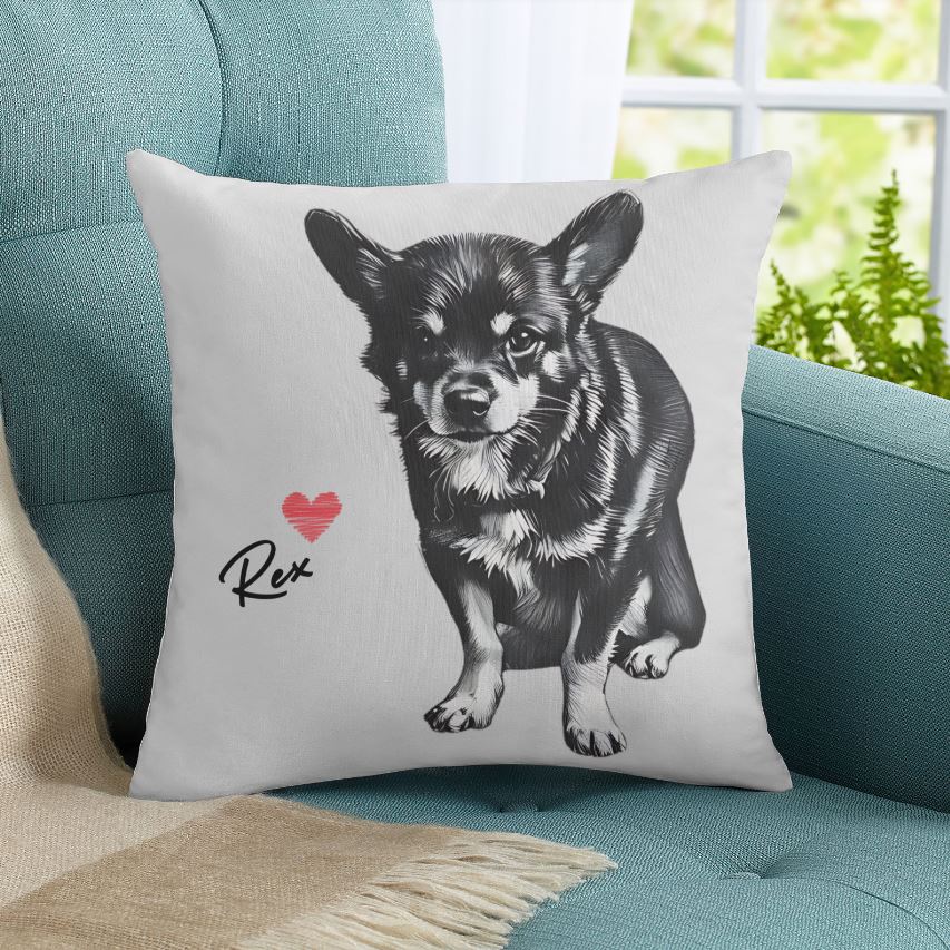Custom Pet Portrait Pillow Cushion Cover
