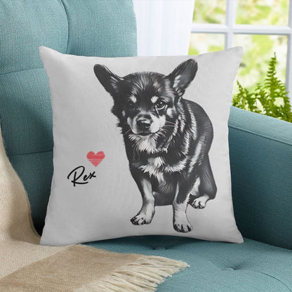 Custom Pet Portrait Pillow Cushion Cover