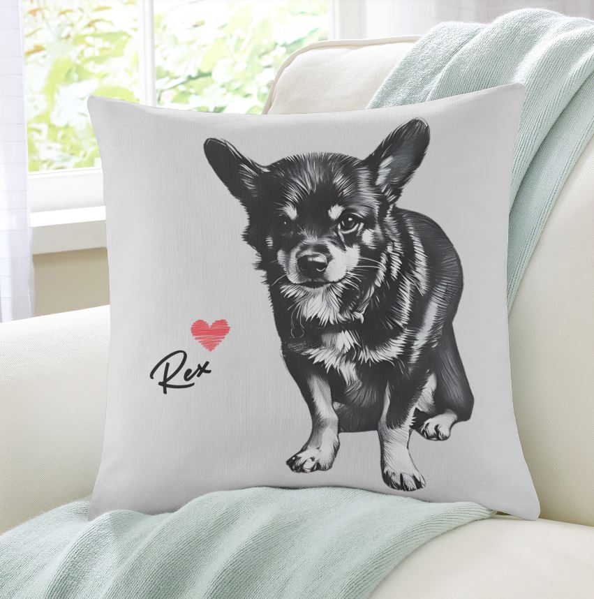 Custom Pet Portrait Pillow Cushion Cover