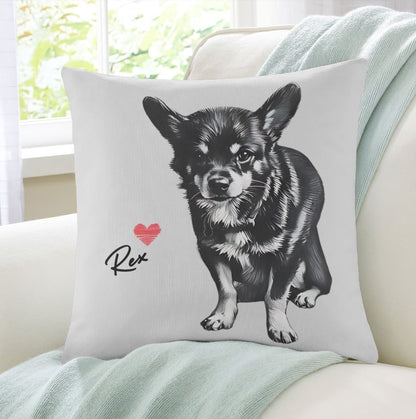 Custom Pet Portrait Pillow Cushion Cover
