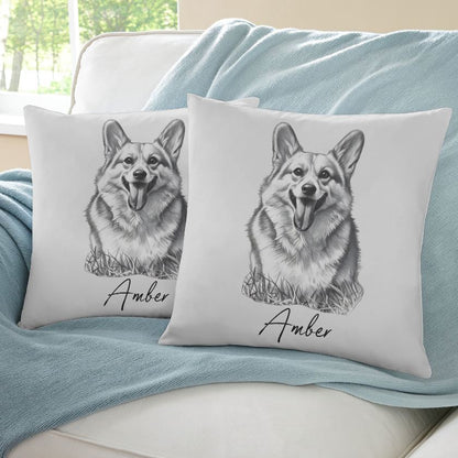 Custom Pet Portrait Pillow Cushion Cover