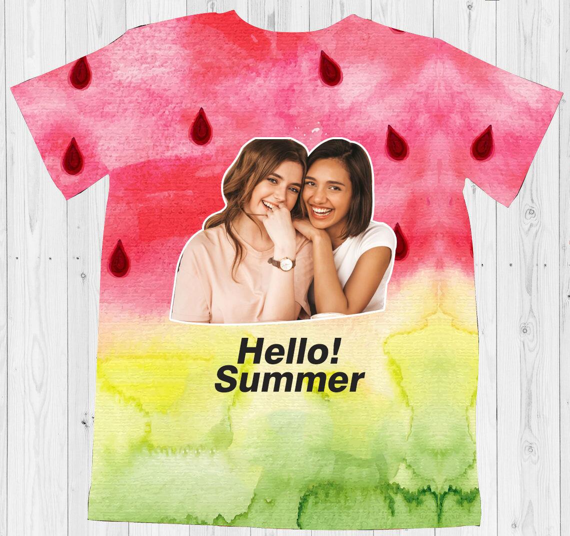 Custom Photo Face T Shirt Watermelon Prints