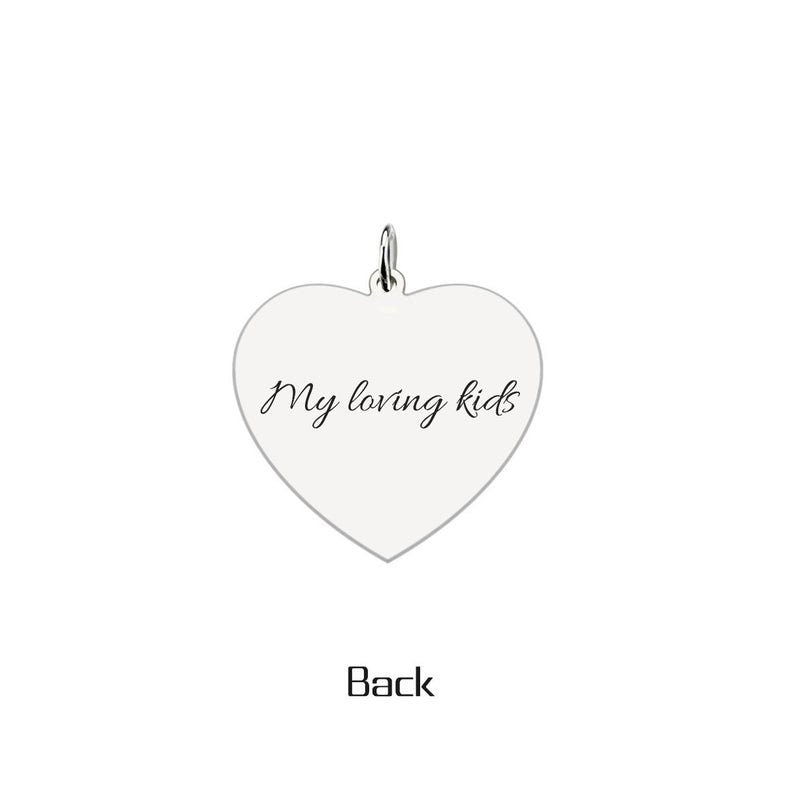 Custom Engraved Photo Heart Necklace 925 Sterling Silver 